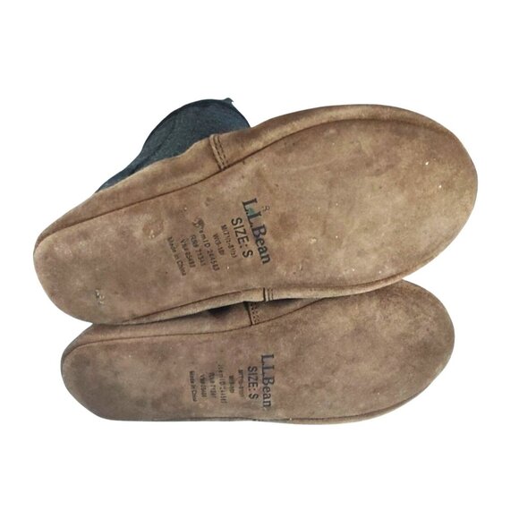 L.L.Bean Medium Gray Wool Felt Boot Liners W/ Brown Suede Soles W 9-10/M7.5-8.5 - Picture 5 of 8